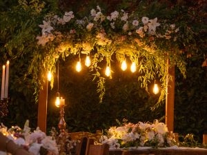 Aerial Views of Fully Lit Homes